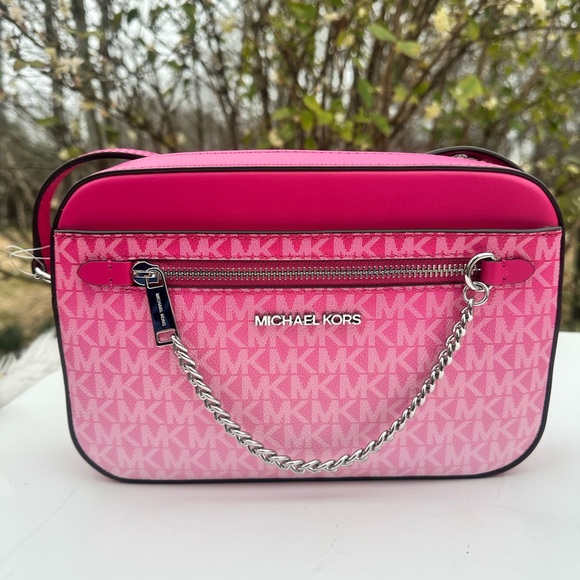 Michael Kors Crossbody Jet set item large EW Chain Crossbody dragon fruit ombré - Picture 1 of 8